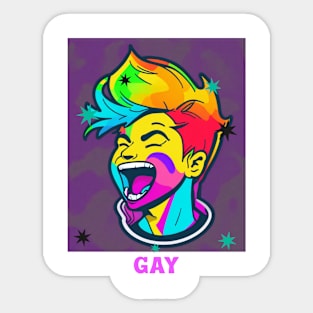 Rainbow Gay Boy Extraordinaire Sticker